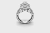 
              14K WHITE GOLD 2.25 CARAT REAL DIAMOND .55 CARAT SOLITAIRE ENGAGEMENT RING WEDDING BAND BRIDAL SET
            