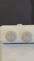 
              .90 CARAT CERTIFIED LAB GROWN DIAMONDS 9 MM STERLING SILVER GOLD PLATED STUDS EARRINGS
            