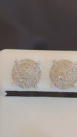 
              .60 CARAT NATURAL DIAMONDS STERLING SILVER 10 MM EARRINGS STUDS
            