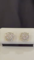 
              .56 CARAT CERTIFIED LAB GROWN DIAMONDS 7.5 MM STERLING SILVER GOLD PLATED STUDS EARRINGS
            