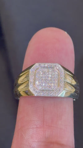 10K YELLOW GOLD .30 CARAT NATURAL DIAMOND MEN RING