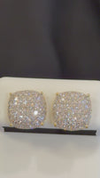 
              1.63 CARAT CERTIFIED LAB GROWN DIAMONDS 11 MM STERLING SILVER GOLD PLATED STUDS EARRINGS
            