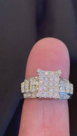 10K WHITE GOLD 1.75 CARAT NATURAL DIAMOND ENGAGEMENT RING WEDDING RING BRIDAL