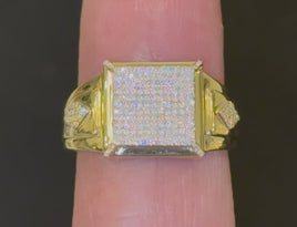 10K YELLOW GOLD .50 CARAT MEN DIAMOND WEDDING BAND BRIDAL ENGAGEMENT RING PINKY