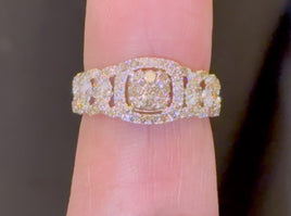 1.10 CARAT NATURAL DIAMONDS STERLING SILVER GOLD PLATED ENGAGEMENT BRIDAL WEDDING RING