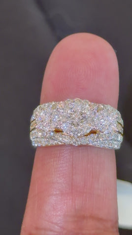 2 CARAT LAB GROWN DIAMONDS STERLING SILVER GOLD PLATED ENGAGEMENT WEDDING RING