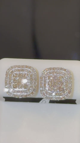10K YELLOW GOLD 1.25 CARAT NATURAL DIAMONDS 11 MM EARRING STUDS