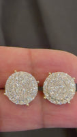 
              2.72 CARAT CERTIFIED LAB GROWN DIAMONDS 16 MM STERLING SILVER GOLD PLATED STUDS EARRINGS
            