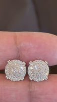 
              .68 CARAT CERTIFIED LAB GROWN DIAMONDS 12 MM STERLING SILVER RHODIUM PLATED STUDS EARRINGS
            