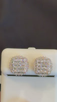 
              1.03 CARAT CERTIFED LAB GROWN DIAMONDS STERLING SILVER GOLD PLATED 10 MM STUDS EARRINGS
            