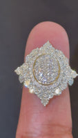 
              3.50 CARAT LAB GROWN DIAMONDS STERLING SILVER GOLD PLATED ENGAGEMENT WEDDING RING
            