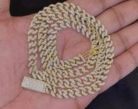 
              10K YELLOW GOLD 12.50 CARAT REAL DIAMOND 22 INCHES 8 MM 50.43 GRAM GOLD CUBAN LINK CHAIN NECKLACE
            