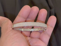 
              1.25 CARAT GENUINE DIAMONDS WOMENS LADIES STERLING SILVER WHITE GOLD FINISH PAVE BRACELET BANGLE
            