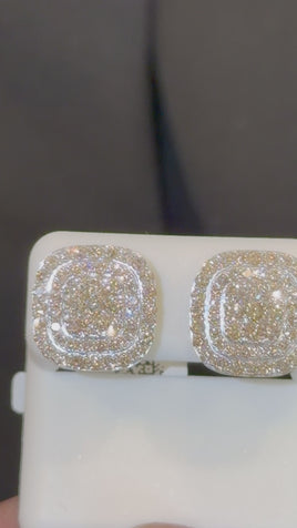 10K YELLOW GOLD 2.25 CARAT NATURAL DIAMONDS 14 MM EARRING STUDS