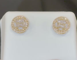10K YELLOW GOLD .50 CARAT 8 MM 100% GENUINE DIAMONDS MENS/WOMENS EARRING STUDS