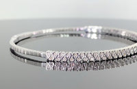
              10K WHITE GOLD .50 CARAT REAL DIAMOND BRACELET BANGLE
            