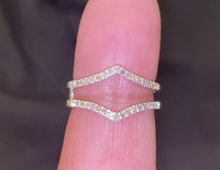 
              10K WHITE GOLD SOLITAIRE ENHANCER .25 CARAT DIAMOND RING GUARD WRAP WEDDING BAND
            