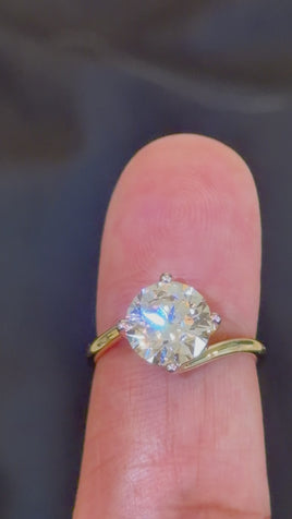 10K YELLOW GOLD 3.19 CARAT CERTIFIED LAB GROWN DIAMONDS RING