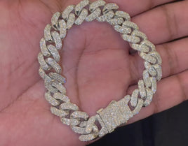 9.51 CARAT STERLING SILVER 62 GRAMS 8 INCHES 12 MM CERTIFIED LAB GROWN DIAMONDS BRACELET