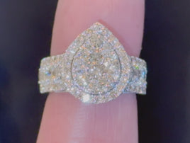 10K WHITE GOLD 3.25 CARAT REAL DIAMOND ENGAGEMENT RING WEDDING RING BRIDAL