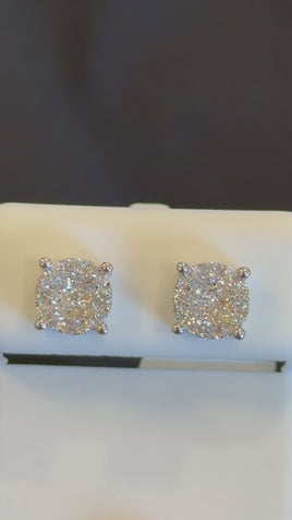.54 CARAT CERTIFED LAB GROWN DIAMONDS STERLING SILVER 9 MM STUDS EARRINGS