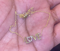 
              10K YELLOW GOLD .10 CARAT REAL DIAMOND 10 INCHES ANKLET
            