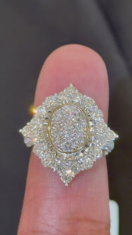 3.50 CARAT LAB GROWN DIAMONDS STERLING SILVER GOLD PLATED ENGAGEMENT WEDDING RING
