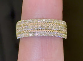 10K YELLOW GOLD 1 CARAT MEN DIAMOND WEDDING BAND BRIDAL ENGAGEMENT RING PINKY