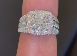 10K WHITE GOLD 4 CARAT CERTIFIED LAB GROWN DIAMONDS RING