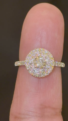 10K WHITE GOLD 1.25 CARAT NATURAL DIAMOND .50 CARAT CENTER ENGAGEMENT RING WEDDING RING BRIDAL