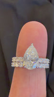
              14K WHITE GOLD 5.08 CARAT CERTIFIED LAB GROWN DIAMONDS ENGAGEMENT RING WEDDING BAND BRIDAL SET
            