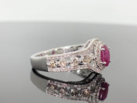 
              10K WHITE GOLD 1.50 CARAT DIAMOND & RUBY RING
            