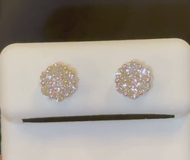 14K WHITE GOLD .75 CARAT CERTIFIED LAB GROWN DIAMONDS 7 MM STUDS EARRINGS