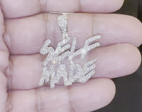 
              10K SOLID YELLOW GOLD 1.50 CARAT REAL DIAMOND 1.25 INCHES SELF MADE PENDANT CHARM
            