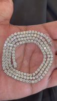 
              22.12 CARAT LAB GROWN DIAMONDS STERLING SILVER 22 INCHES 25.26 GRAMS 3.5 MM TENNIS CHAIN NECKLACE
            