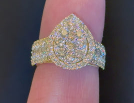 10K YELLOW GOLD 3.25 CARAT REAL DIAMOND ENGAGEMENT RING WEDDING RING BRIDAL