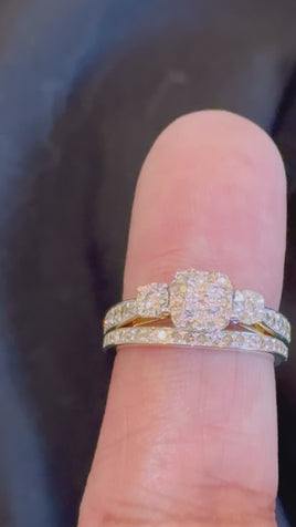 10K YELLOW WHITE GOLD 1 CARAT NATURAL DIAMOND ENGAGEMENT RING WEDDING BAND BRIDAL SET