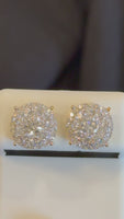
              1.62 CARAT CERTIFED LAB GROWN DIAMONDS STERLING SILVER GOLD PLATED 10 MM STUDS EARRINGS
            