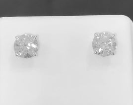 10K WHITE GOLD 2.07 CARAT 7 MM CERTIFIED LAB GROWN DIAMONDS STUDS EARRINGS