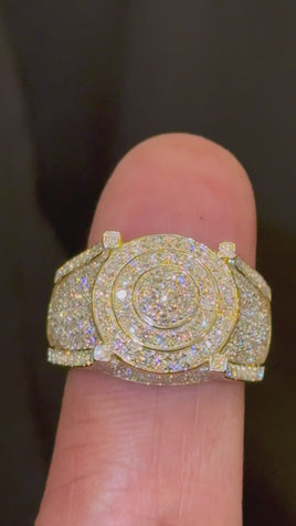 3.18 CARAT CERTIFIED LAB GROWN DIAMONDS STERLING SILVER GOLD PLATED RING