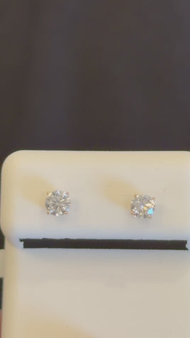 14K YELLOW GOLD .52 CARAT CERTIFIED LAB GROWN DIAMONDS 4 MM SOLITAIRE STUDS EARRINGS