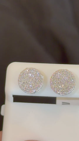 10K WHITE GOLD .65 CARAT NATURAL DIAMONDS 10 MM EARRING STUDS