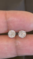 
              .50 CARAT CERTIFIED LAB GROWN DIAMONDS 6 MM STERLING SILVER GOLD PLATED STUDS EARRINGS
            