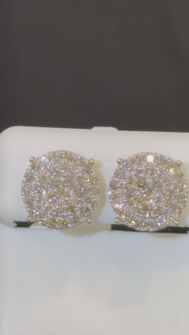 10K YELLOW GOLD 1.60 CARAT NATURAL DIAMONDS 12 MM EARRING STUDS