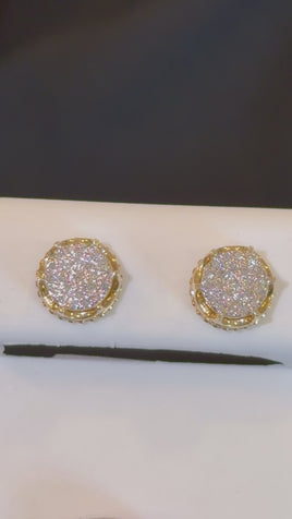 10K YELLOW GOLD .15 CARAT NATURAL DIAMONDS 8 MM EARRING STUDS