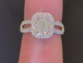 10K YELLOW GOLD 2.40 CARAT CERTIFIED LAB GROWN DIAMONDS EMERALD CUT RING