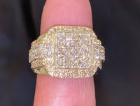 
              10K SOLID YELLOW GOLD 3.50 CARAT REAL DIAMOND ENGAGEMENT RING WEDDING PINKY BAND
            