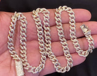 
              10K YELLOW GOLD 6.50 CARAT REAL DIAMOND 8MM 20 INCHES 49.29 GRAM GOLD CUBAN LINK CHAIN NECKLACE
            