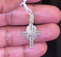 
              10K YELLOW GOLD .75 CARAT 1.25 INCHES REAL DIAMOND CROSS PENDANT CHARM CROSS
            