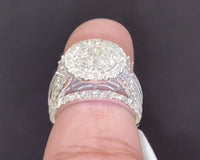 
              10K WHITE GOLD 3.25 CARAT WOMEN REAL DIAMOND ENGAGEMENT RING WEDDING RING BRIDAL
            